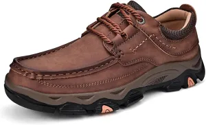 Men's Comfortable Waterproof Orthopedic Walking Shoes, Slip on Boots for Men Work Loafers, No Laces Lightweight Breathable Casual Sneaker, for Outdoor Hiking