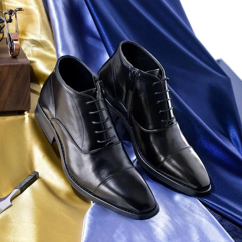 Men's Dress Oxford Formal Shoes Leather Business Shoes Classic Round Toe Shiny Checkered Comfortable Derby Loafers