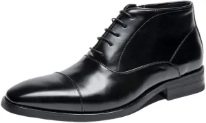 Men's Dress Oxford Formal Shoes Leather Business Shoes Classic Round Toe Shiny Checkered Comfortable Derby Loafers
