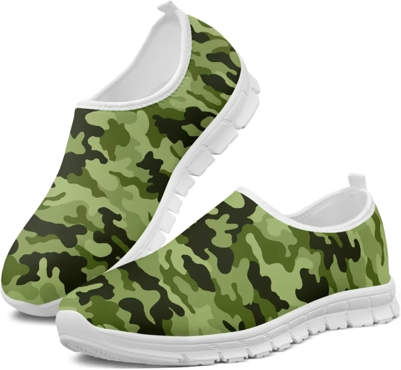 Men's Fashion Sneakers Slip On Walking Loafers Travel Shoes（White Sole）