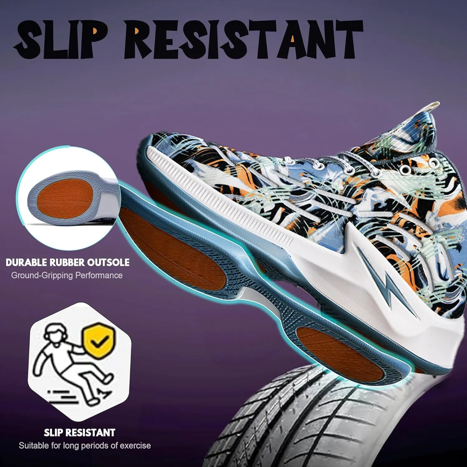 Men's High Top Basketball Shoes Lightweight Breathable Non Slip Gym Sneakers Suitable Training Sports