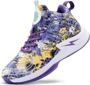 Men's High Top Basketball Shoes Lightweight Breathable Non Slip Gym Sneakers Suitable Training Sports
