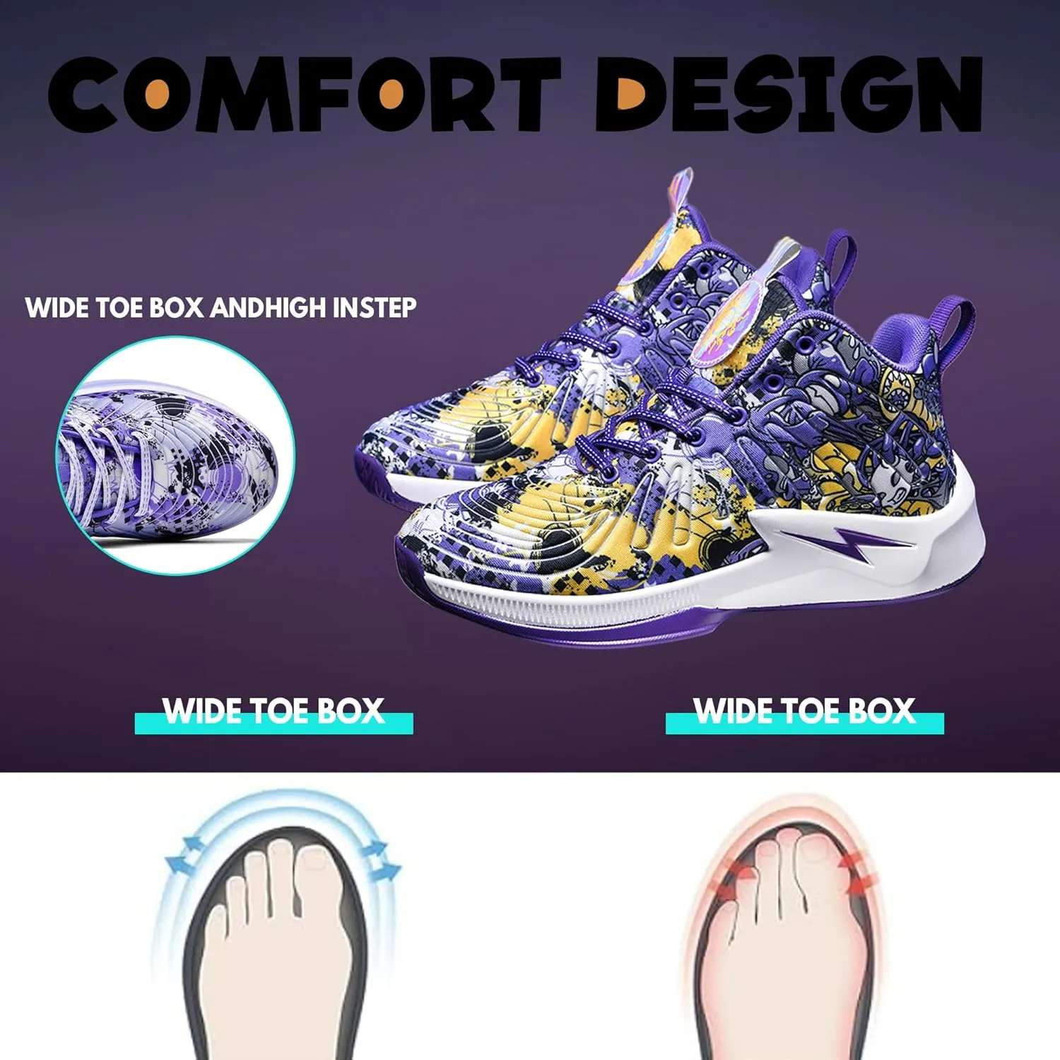 Men's High Top Basketball Shoes Lightweight Breathable Non Slip Gym Sneakers Suitable Training Sports