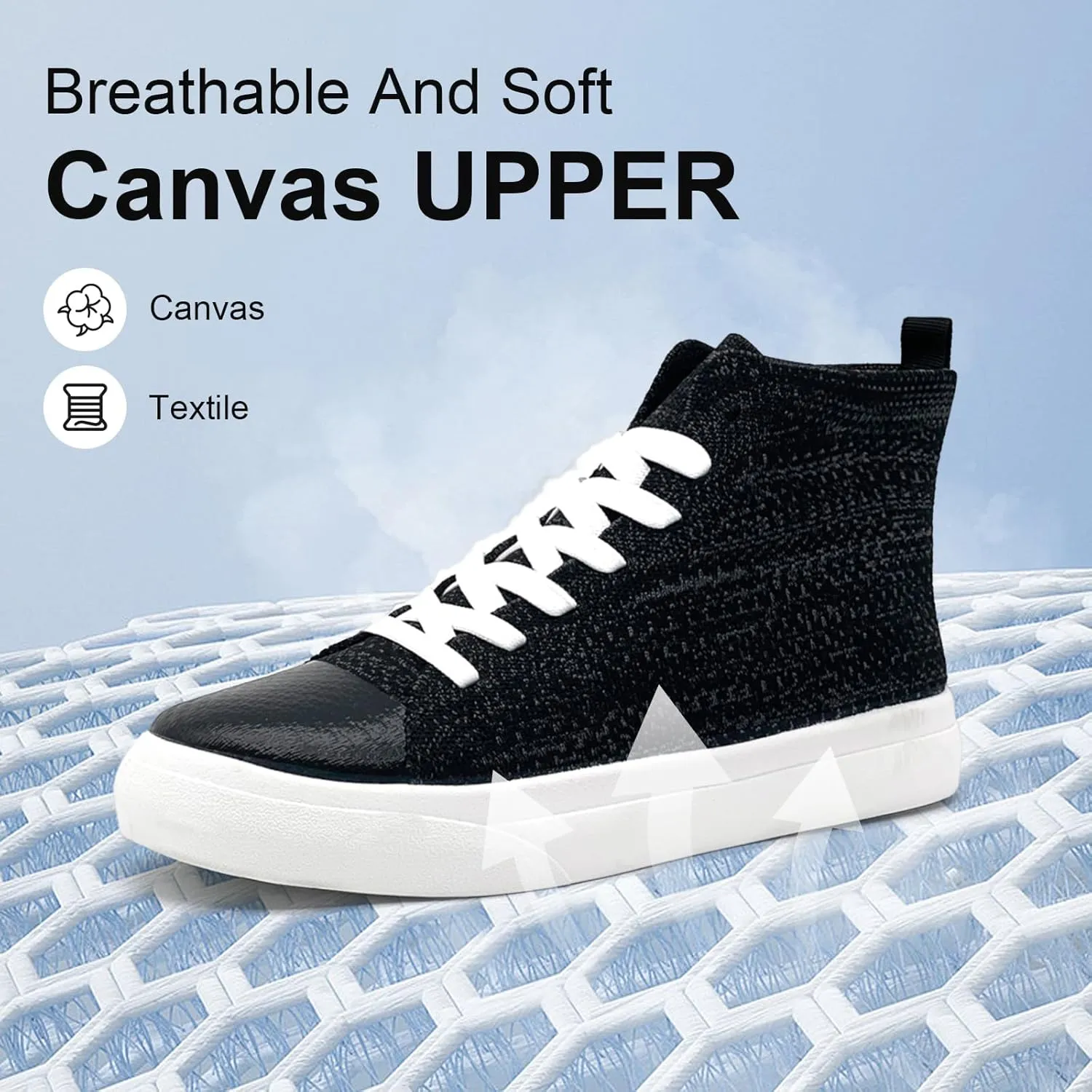Men's High Top Fashion Sneakers Classic Casual Mesh Breathable Walking Shoes lace up Tennis Shoes for Women Unisex Running Slip On Shoes