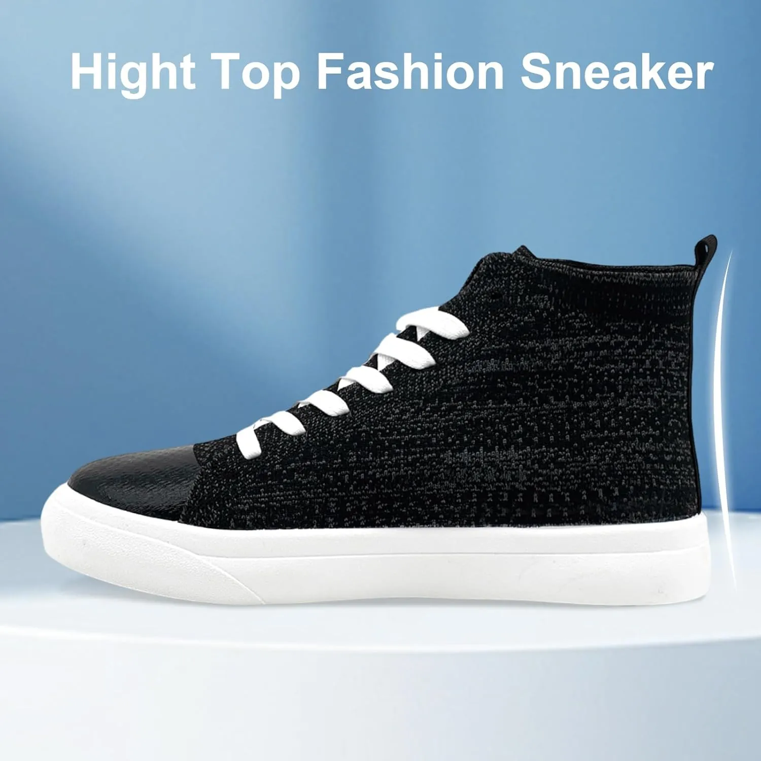 Men's High Top Fashion Sneakers Classic Casual Mesh Breathable Walking Shoes lace up Tennis Shoes for Women Unisex Running Slip On Shoes