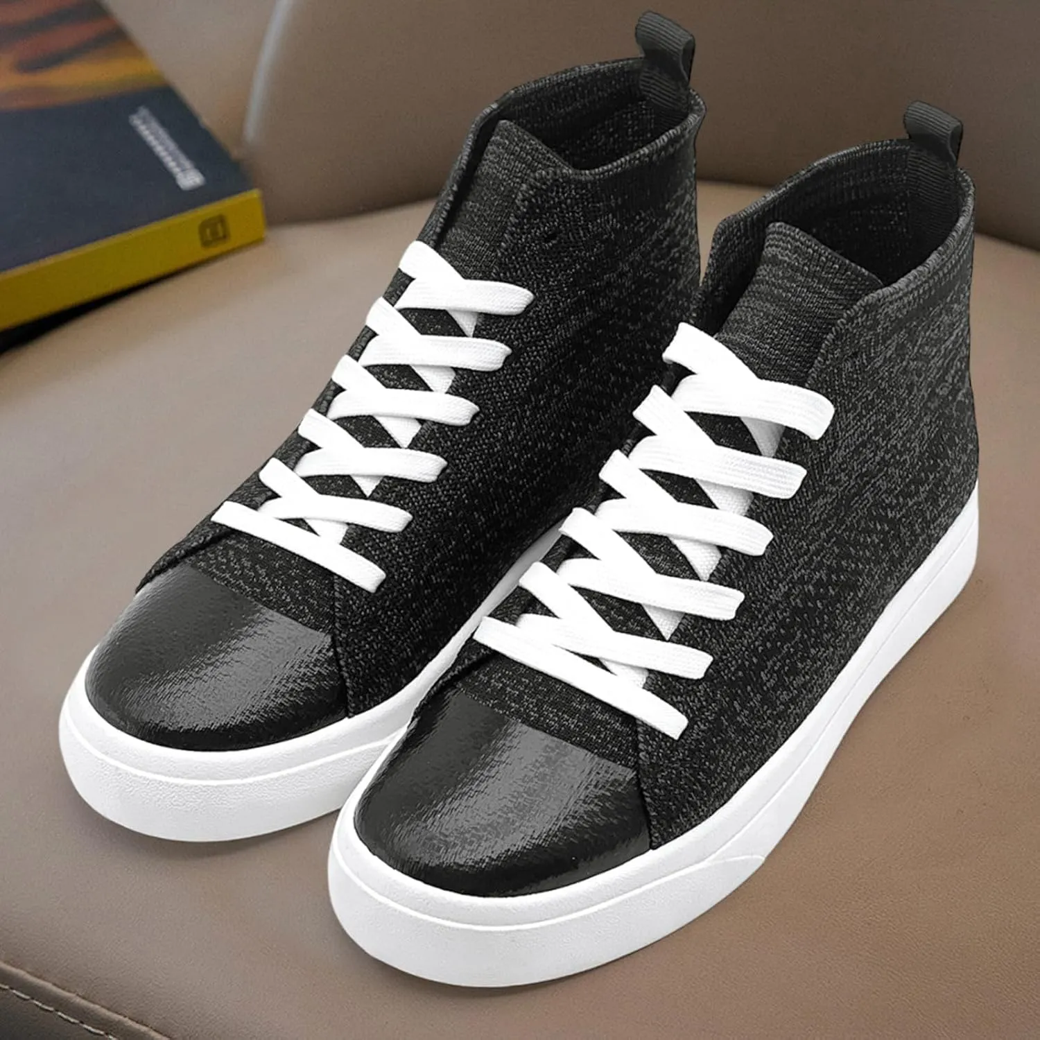 Men's High Top Fashion Sneakers Classic Casual Mesh Breathable Walking Shoes lace up Tennis Shoes for Women Unisex Running Slip On Shoes