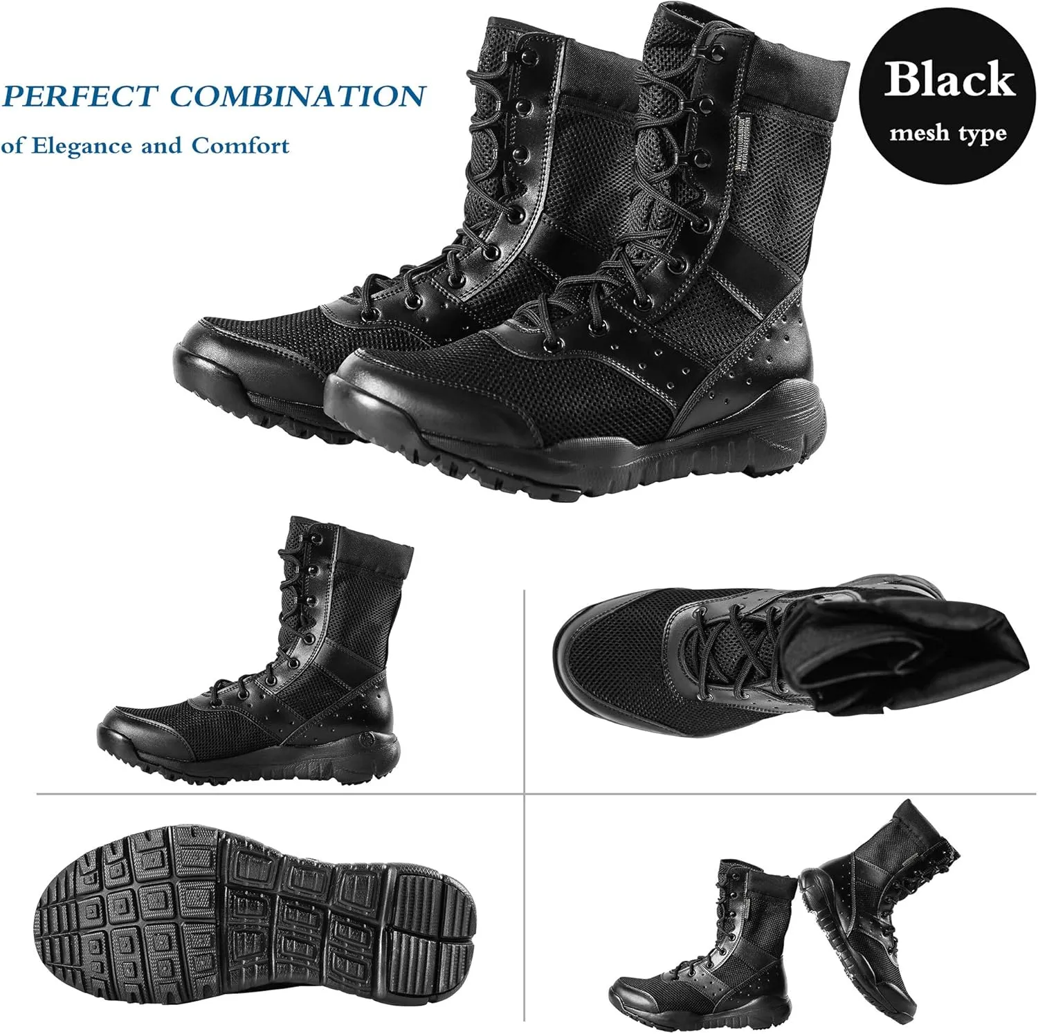 Men's LD Lightweight Combat Boots Microfiber/Suede Leather Military Tactical Boots