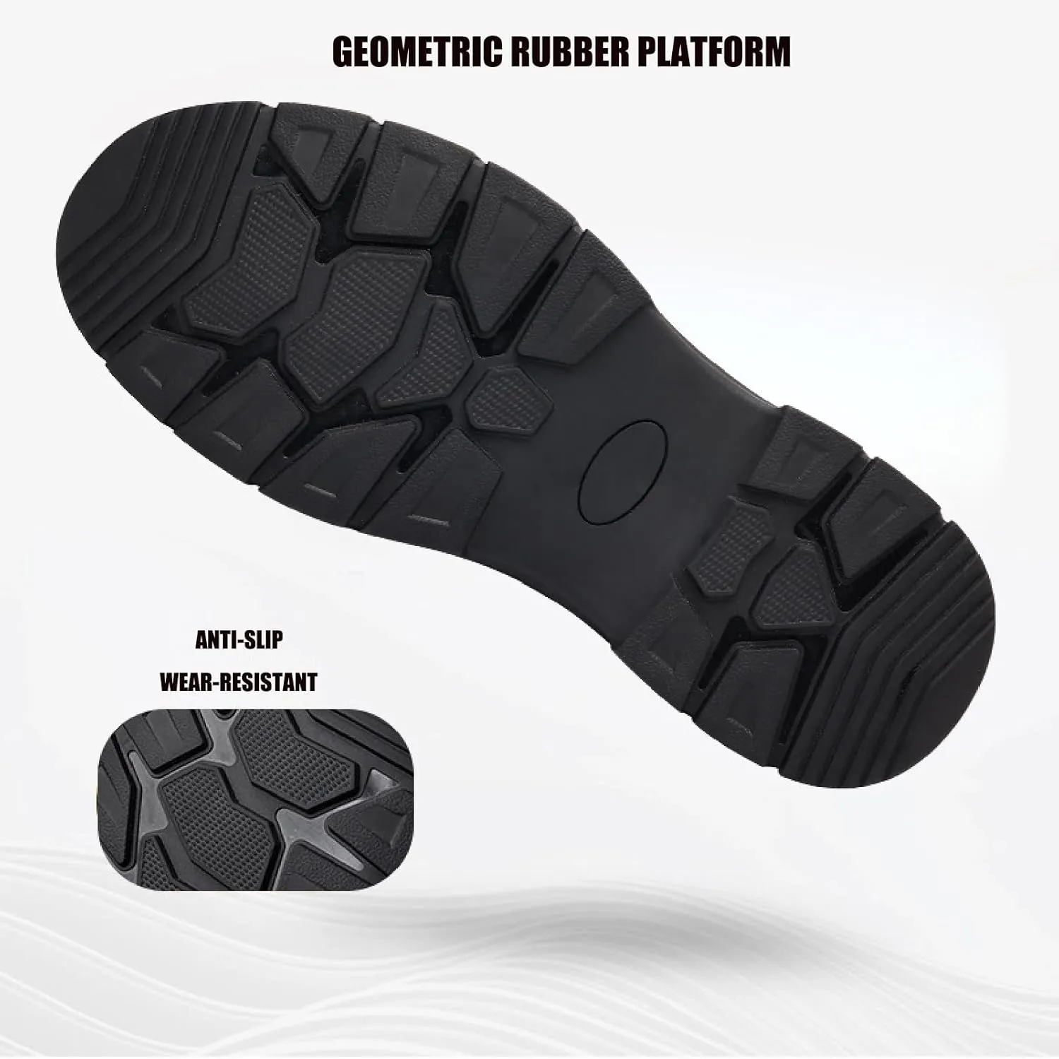 Men'S Leather Chukka Boot With Side Zipper Round Toe Comfort Fleece-Lined Anti-Slip Platform Lace-Up Casual Oxford Boots For Hiking Travel Motorcycle