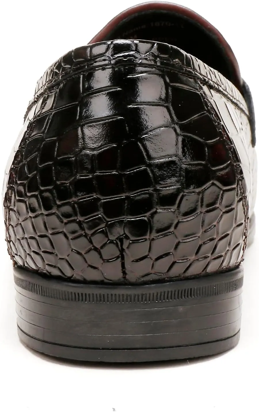 Mens Leather Tassel Shoes, Classic Formal Crocodile Printed Tassel Business Dress Shoes Party Loafers for Men