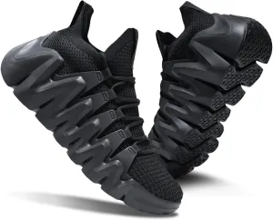 Men's Lightweight Walking Sneakers - Breathable Cushioning Gym Shoes Slip-Resistant Athletic Shoes for Running