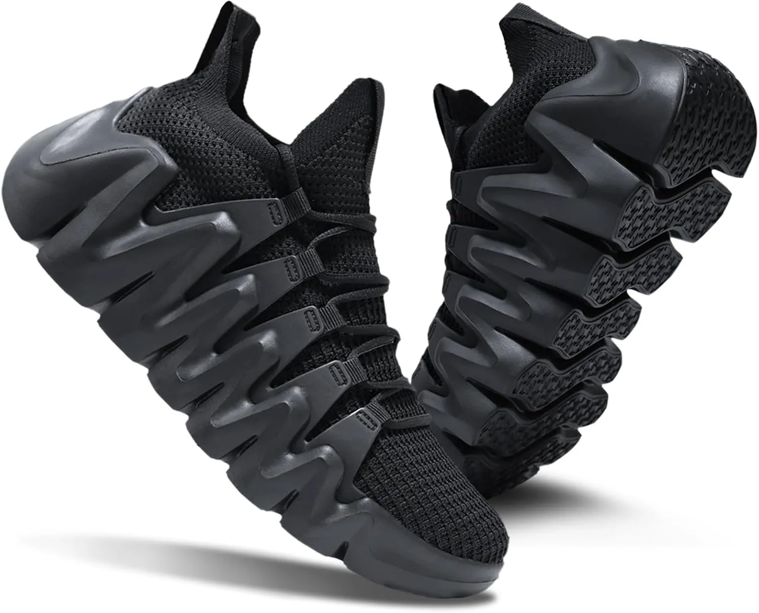 Men's Lightweight Walking Sneakers - Breathable Cushioning Gym Shoes Slip-Resistant Athletic Shoes for Running