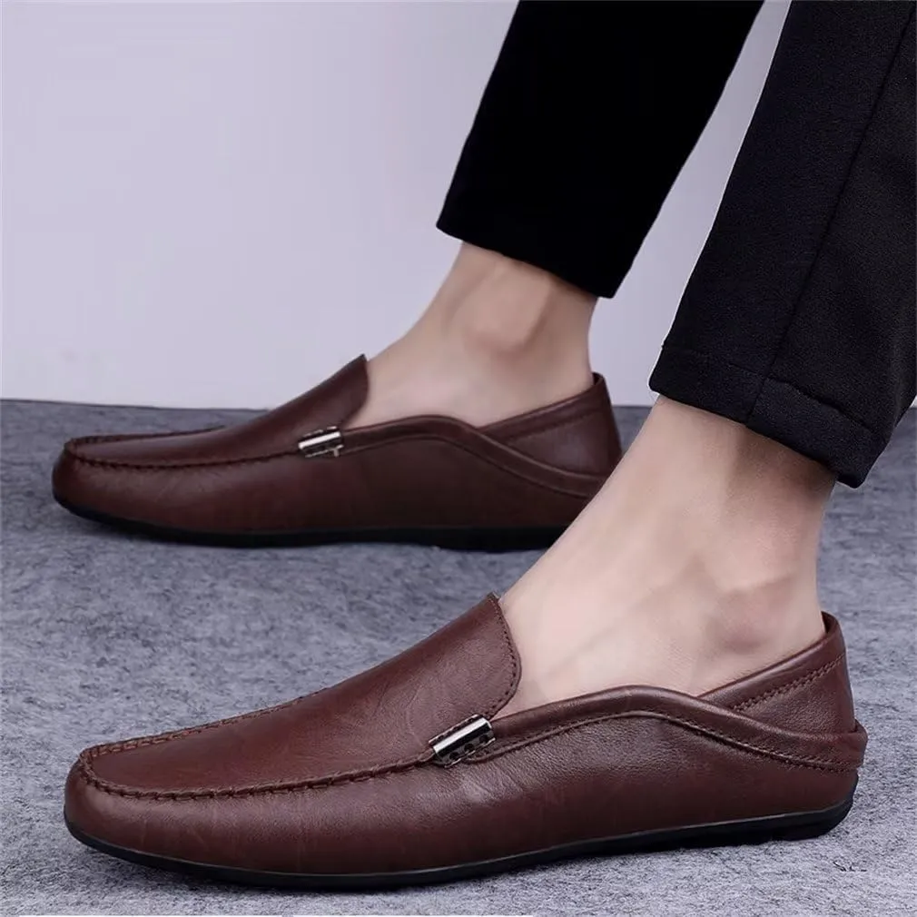 Men's Loafers Premium Genuine Leather Casual Slip On Flats Breathable Driving Shoes Outdoor Walking Shoes for Men