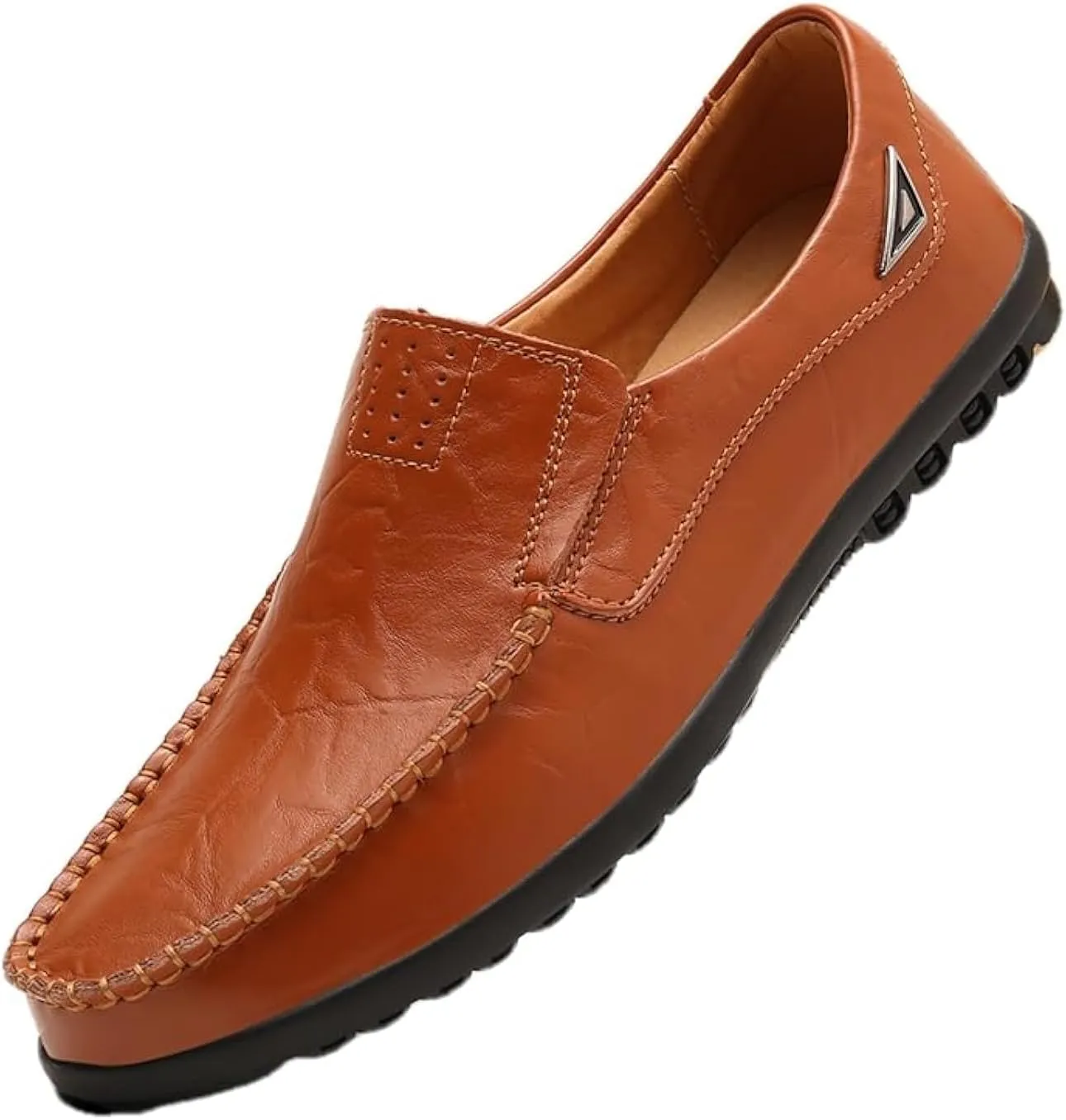 Men's Loafers Slip On Casual Leather Shoes Driving Walking Shoes