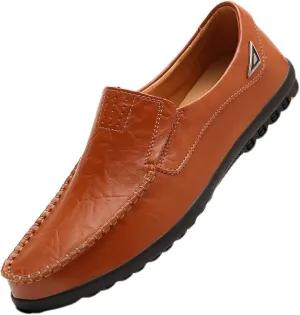 Men's Loafers Slip On Casual Leather Shoes Driving Walking Shoes