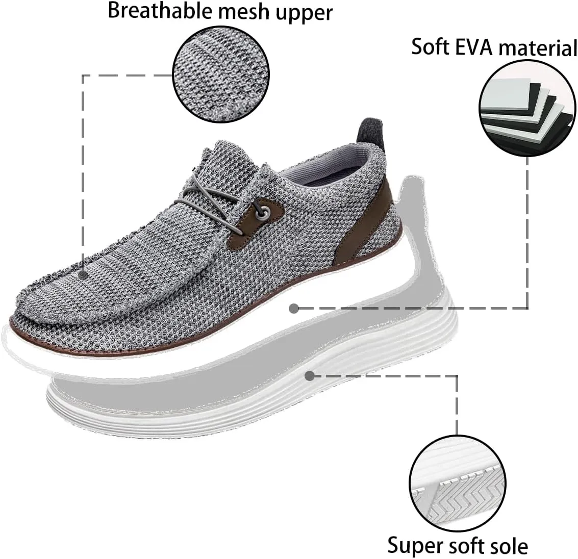 Men's Loafers Slip On Sneakers Boat Walking Fashion Shoes Classcial Comfortable Stylish Lightweight Casual Shoes for Men Non-Slip Durable Home Driving Shoes