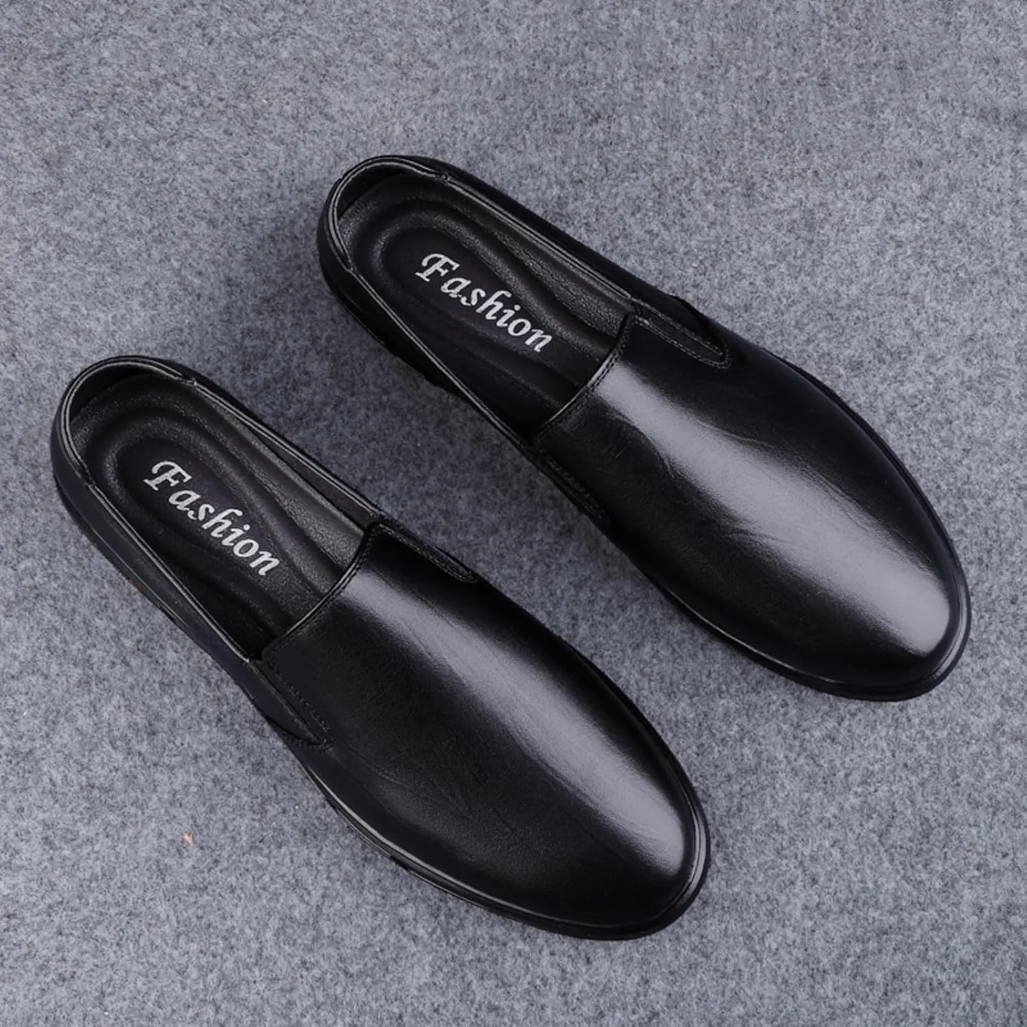 Men's Low - Top Slip - On Genuine Cowhide Slippers, Simple and Stylish for Daily Comfort Men Loafers Slip On Dress Shoes for Men Black Brown