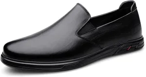 Men's Low - Top Slip - On Genuine Cowhide Slippers, Simple and Stylish for Daily Comfort Men Loafers Slip On Dress Shoes for Men Black Brown