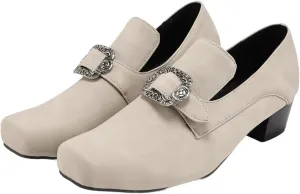 Men's Medieval Loafers Dress Shoes with Metal Square Buckle Mid-Heel Fashion Footwear Halloween Wedding Party Prom Cosplay