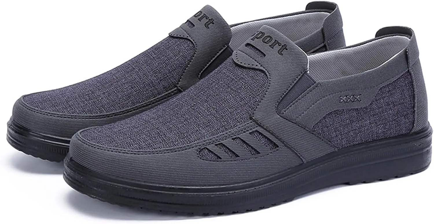 Men's Mesh Sneakers, Casual Classic Business Slip On Dress Sneakers Fashion Sneakers Penny Loafers, Lightweight and Breathable Men's Canvas Shoes