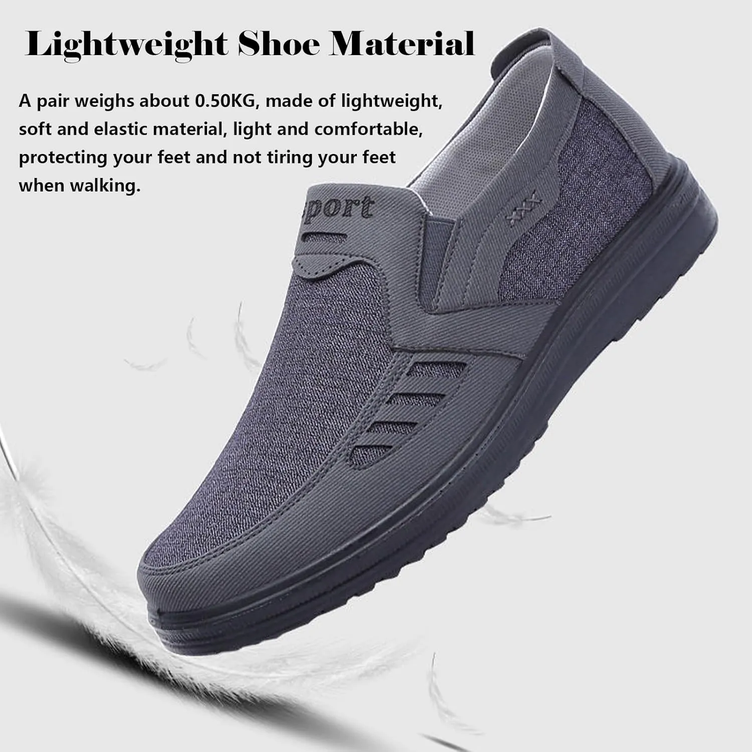 Men's Mesh Sneakers, Casual Classic Business Slip On Dress Sneakers Fashion Sneakers Penny Loafers, Lightweight and Breathable Men's Canvas Shoes