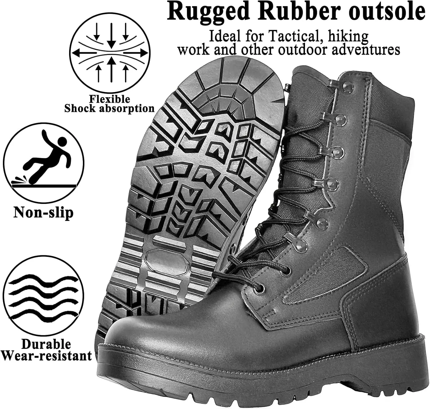 Mens Military Tactical Boots Man Lace Up Hiking Work Army Boots Outdoor Men Combat Shoes
