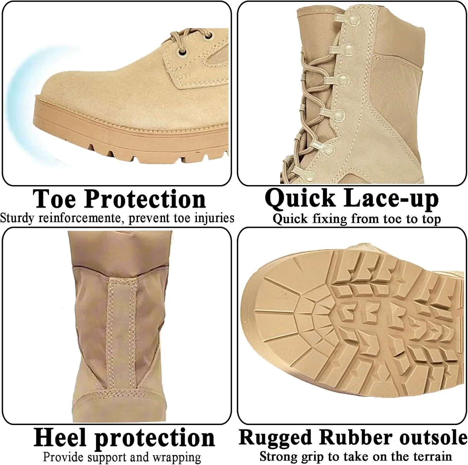 Mens Military Tactical Boots Man Lace Up Hiking Work Army Boots Outdoor Men Combat Shoes