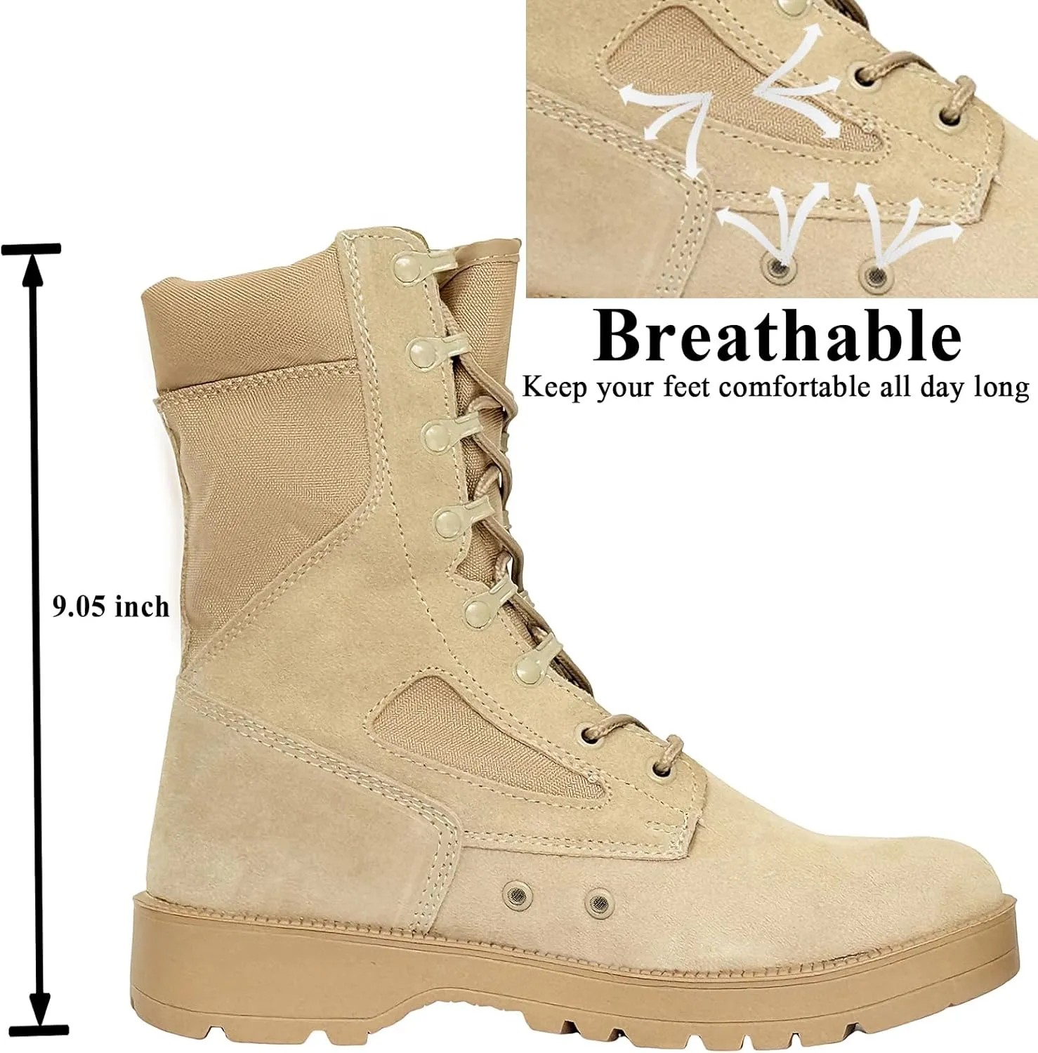 Mens Military Tactical Boots Man Lace Up Hiking Work Army Boots Outdoor Men Combat Shoes