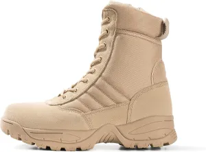 Men's Military Tactical Combat Boots Side Zipper Work Motorcycle Boots 8 inch