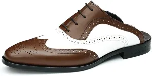 Mens Mules Slip On Casual Dress Clogs Leather Walking Loafers Shoes Fashion Wedding Breathable Business Formal Oxfords Summer Slippers Shoes for Men