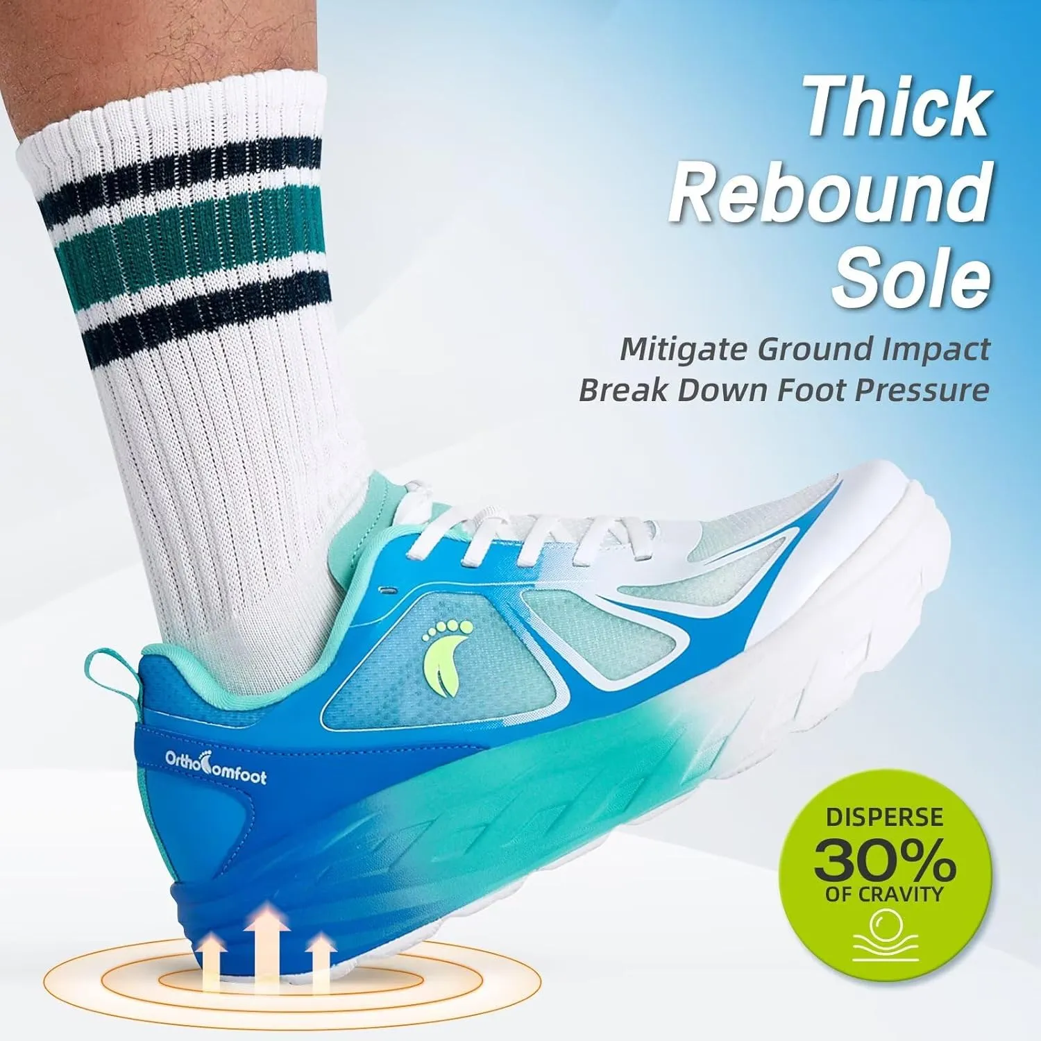 Men's Orthopedic Diabetic Wide Running Shoes: Comfortable Arch Support Plantar Fasciitis Sports Sneakers, Casual Orthotic Swollen Tennis Work Walking Shoes for Foot and Heel Pain Relief