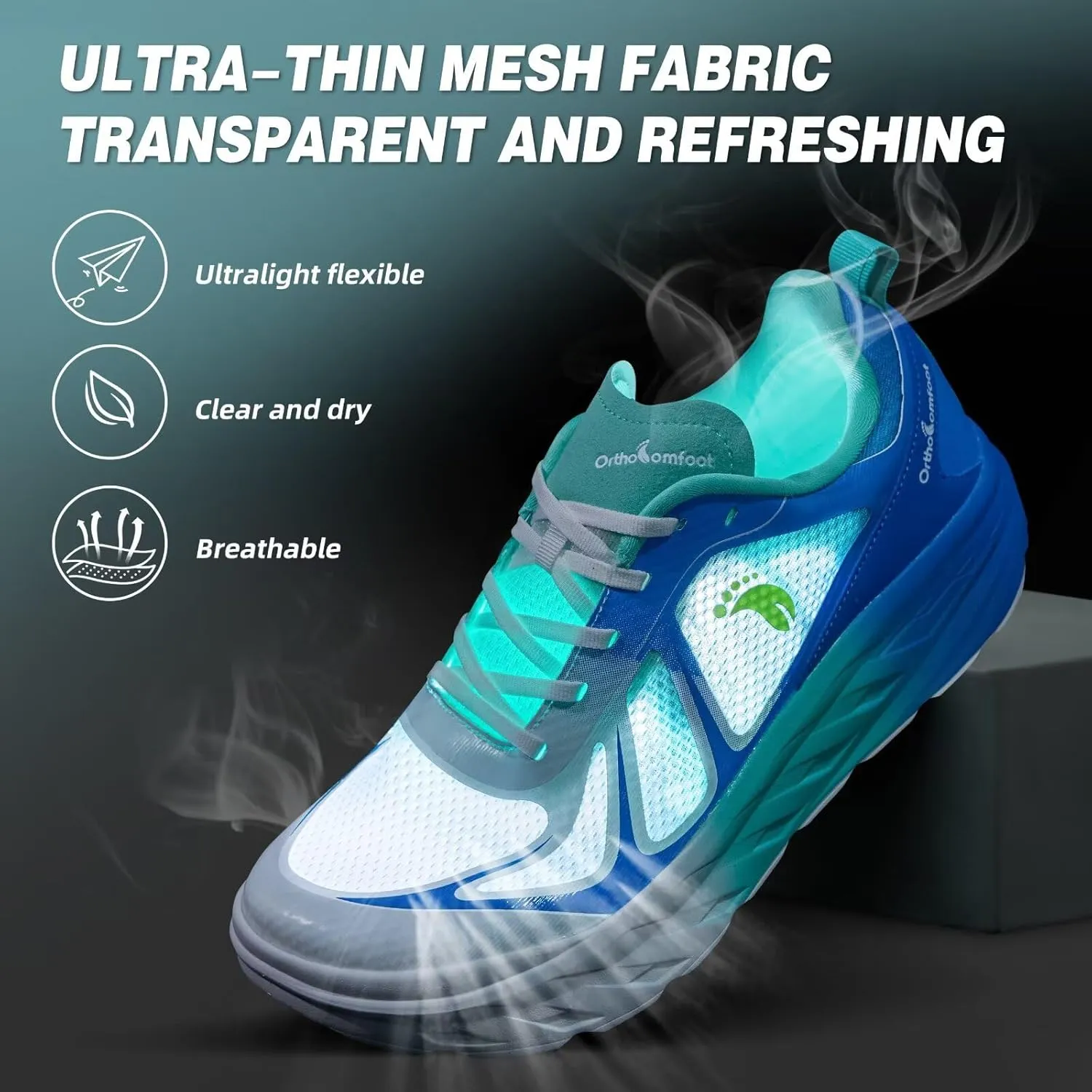 Men's Orthopedic Diabetic Wide Running Shoes: Comfortable Arch Support Plantar Fasciitis Sports Sneakers, Casual Orthotic Swollen Tennis Work Walking Shoes for Foot and Heel Pain Relief