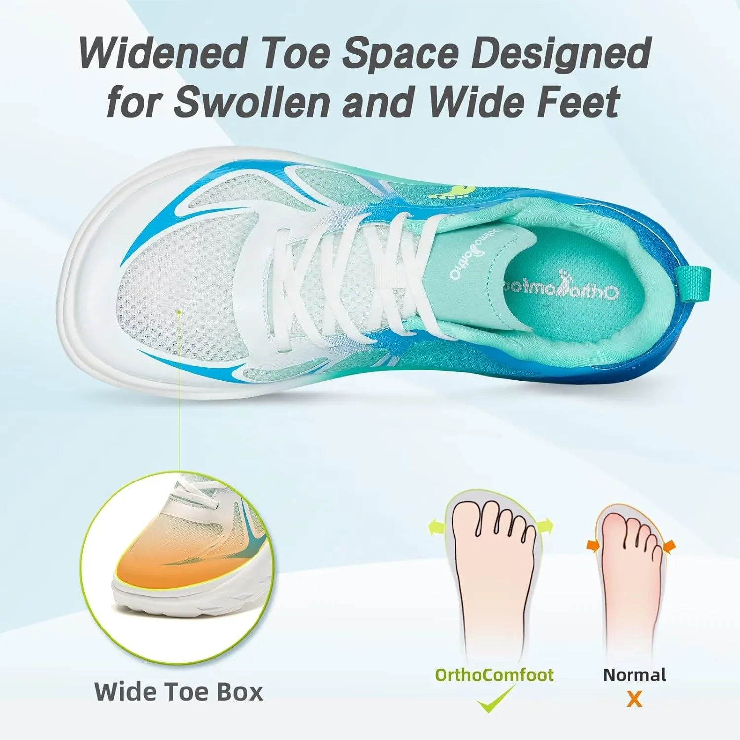 Men's Orthopedic Diabetic Wide Running Shoes: Comfortable Arch Support Plantar Fasciitis Sports Sneakers, Casual Orthotic Swollen Tennis Work Walking Shoes for Foot and Heel Pain Relief