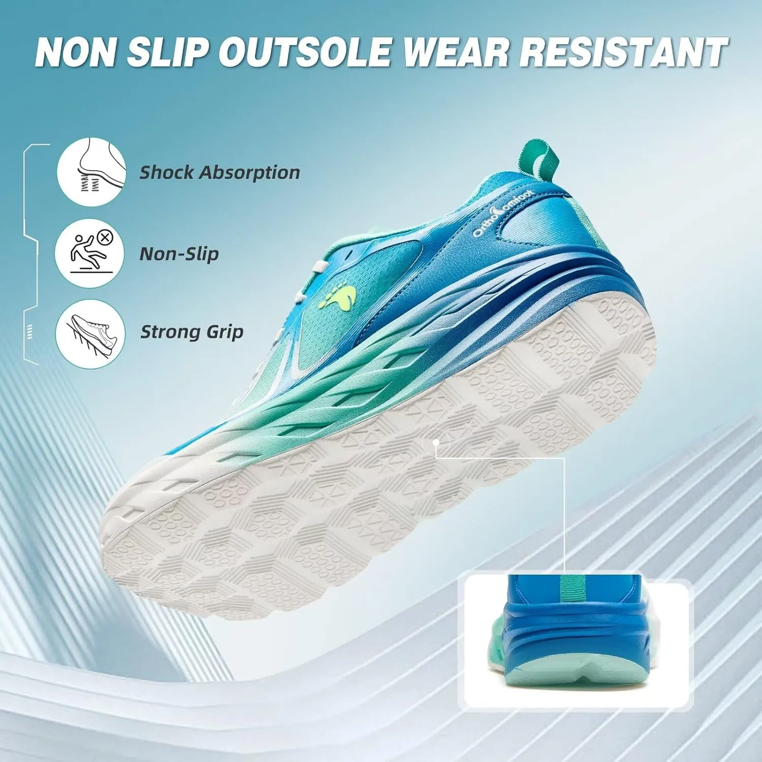 Men's Orthopedic Diabetic Wide Running Shoes: Comfortable Arch Support Plantar Fasciitis Sports Sneakers, Casual Orthotic Swollen Tennis Work Walking Shoes for Foot and Heel Pain Relief