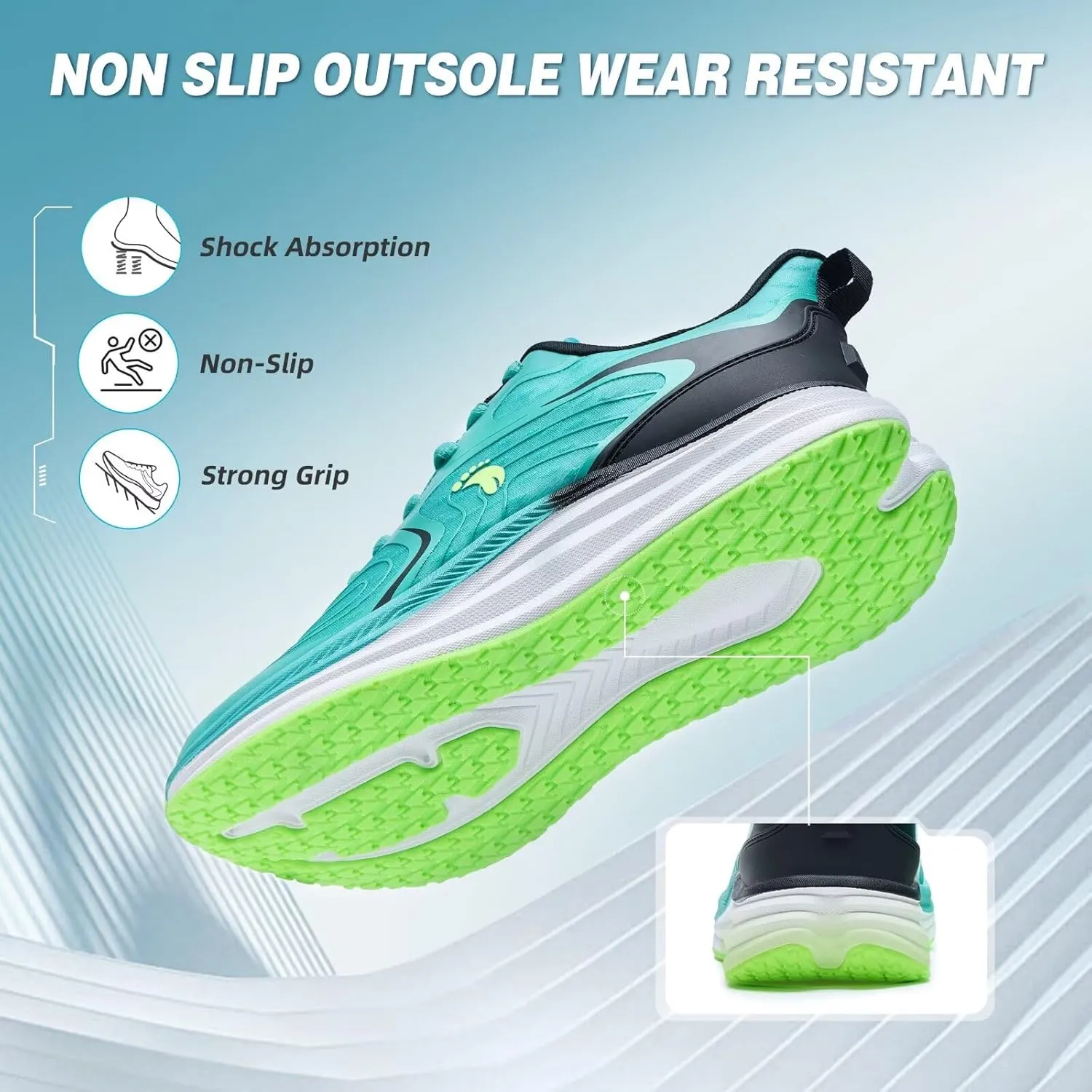 Men's Orthopedic Road Running Shoes: Comfortable Casual Plantar Fasciitis Arch Support Athletic Sports Sneakers, Orthotic High Arch Cushion Tennis Gym Work Walking Shoes for Foot Heel Pain Relief