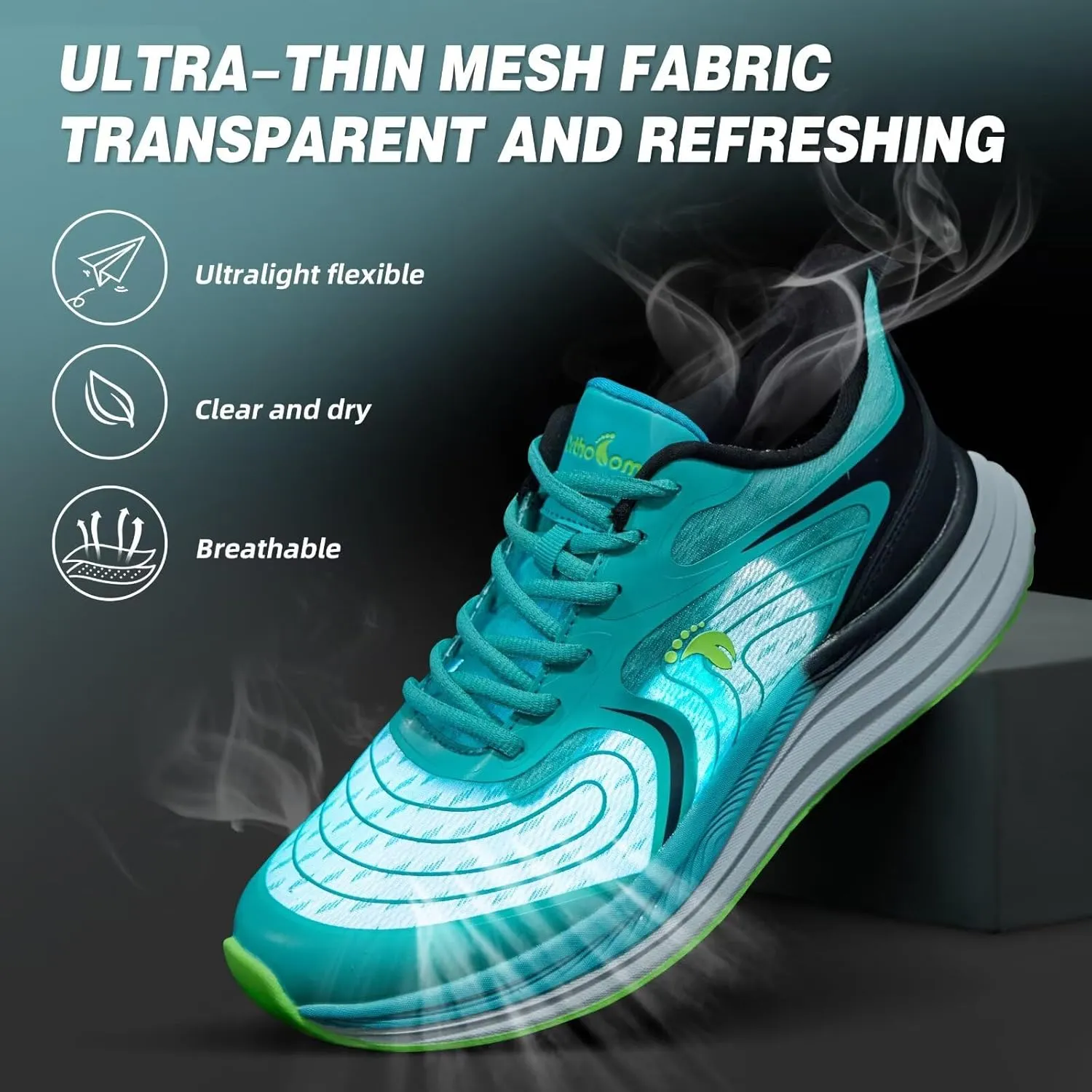 Men's Orthopedic Road Running Shoes: Comfortable Casual Plantar Fasciitis Arch Support Athletic Sports Sneakers, Orthotic High Arch Cushion Tennis Gym Work Walking Shoes for Foot Heel Pain Relief