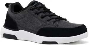 Men's Orthopedic Walking Fashion Sneakers: Breathable Sneakers for Mens, Stability Supportive Walking Shoes for Neuropathy, Cushioned Canvas Shoes for Plantar Fasciitis Black Size 9