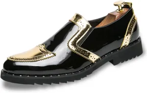 Men's Plus - Size Glitter Oxford Loafers Shiny Slip On Dress Shoes Fashionable Comfortable