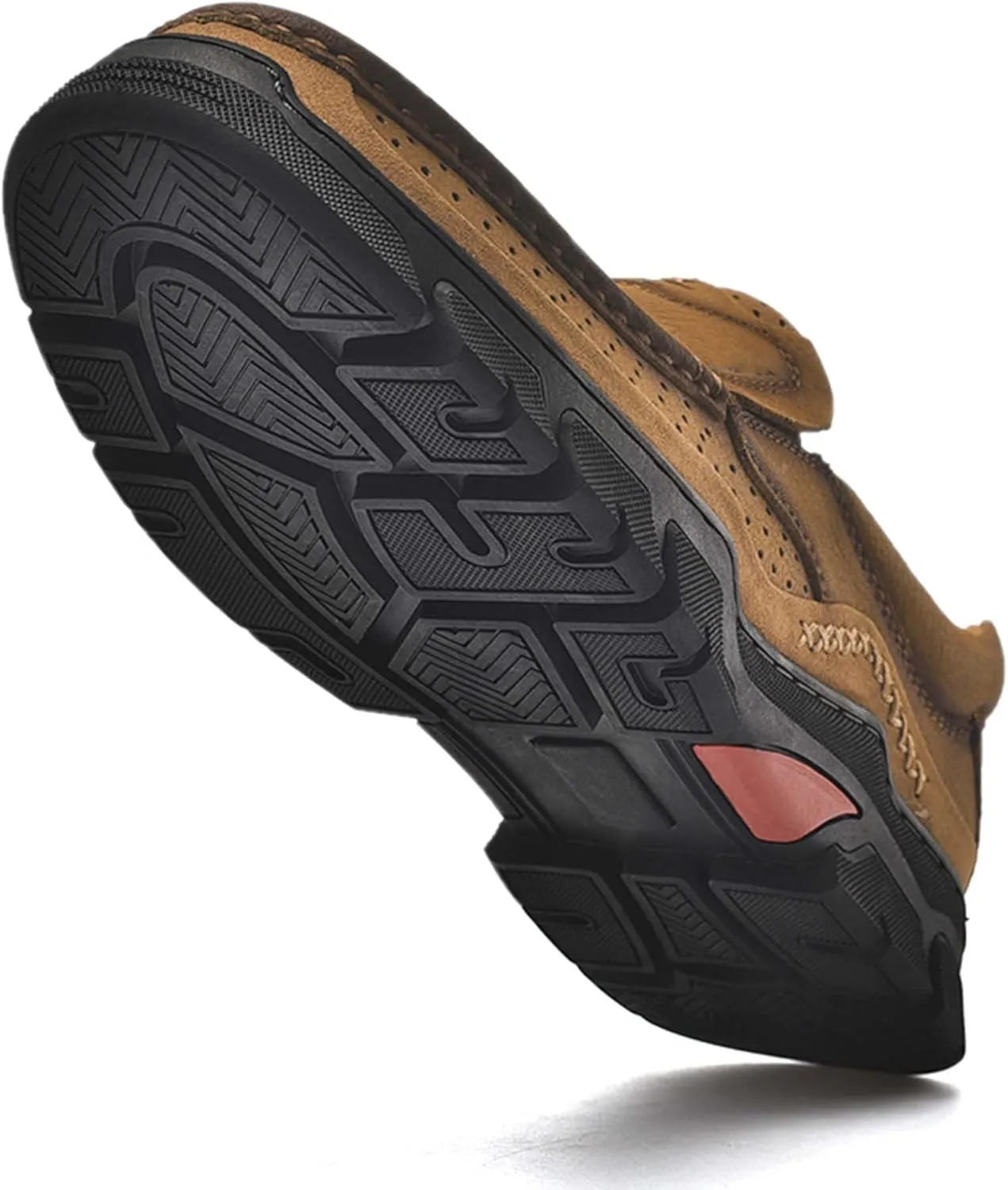 Men's Premium Casual Sneakers, Side Perforated Design, Leather Walking Sneakers, Driving Shoes, Outdoor Sneakers, Comfortable, Soft, Breathable, Non-Slip