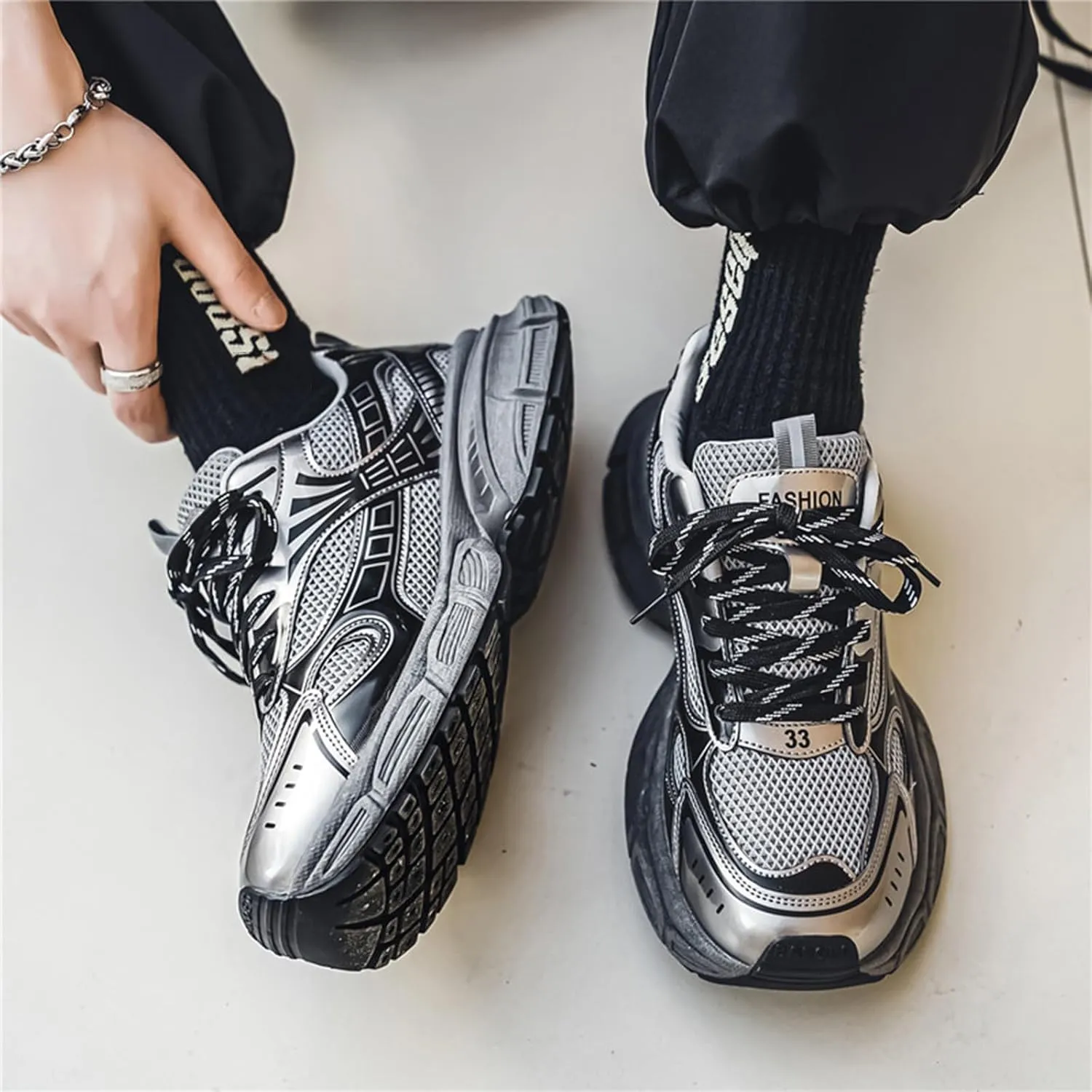 Mens Running Shoes Tennis Walking Shoes Chunky Sneakers Workout Casual Athletic Shoes
