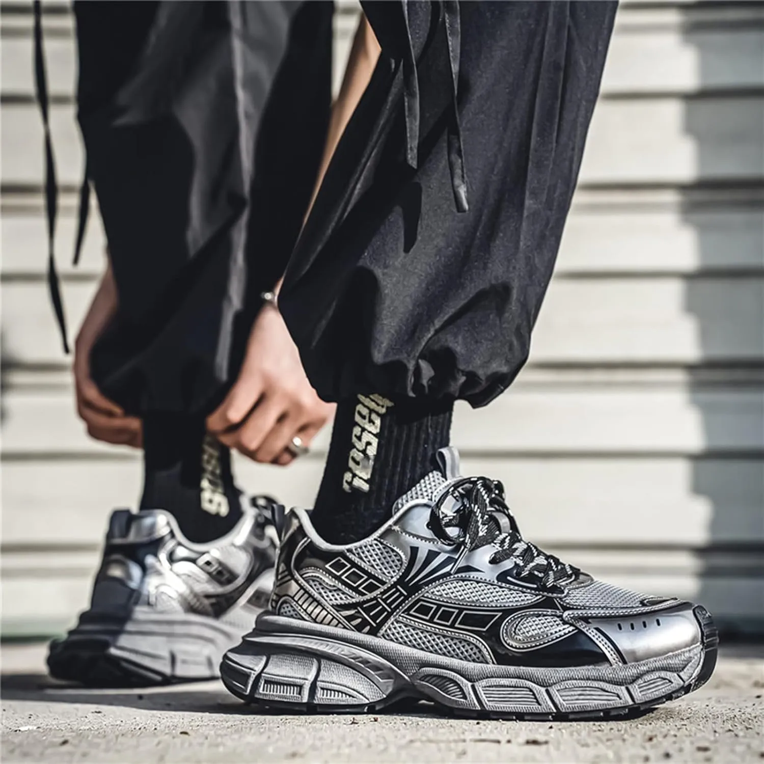 Mens Running Shoes Tennis Walking Shoes Chunky Sneakers Workout Casual Athletic Shoes