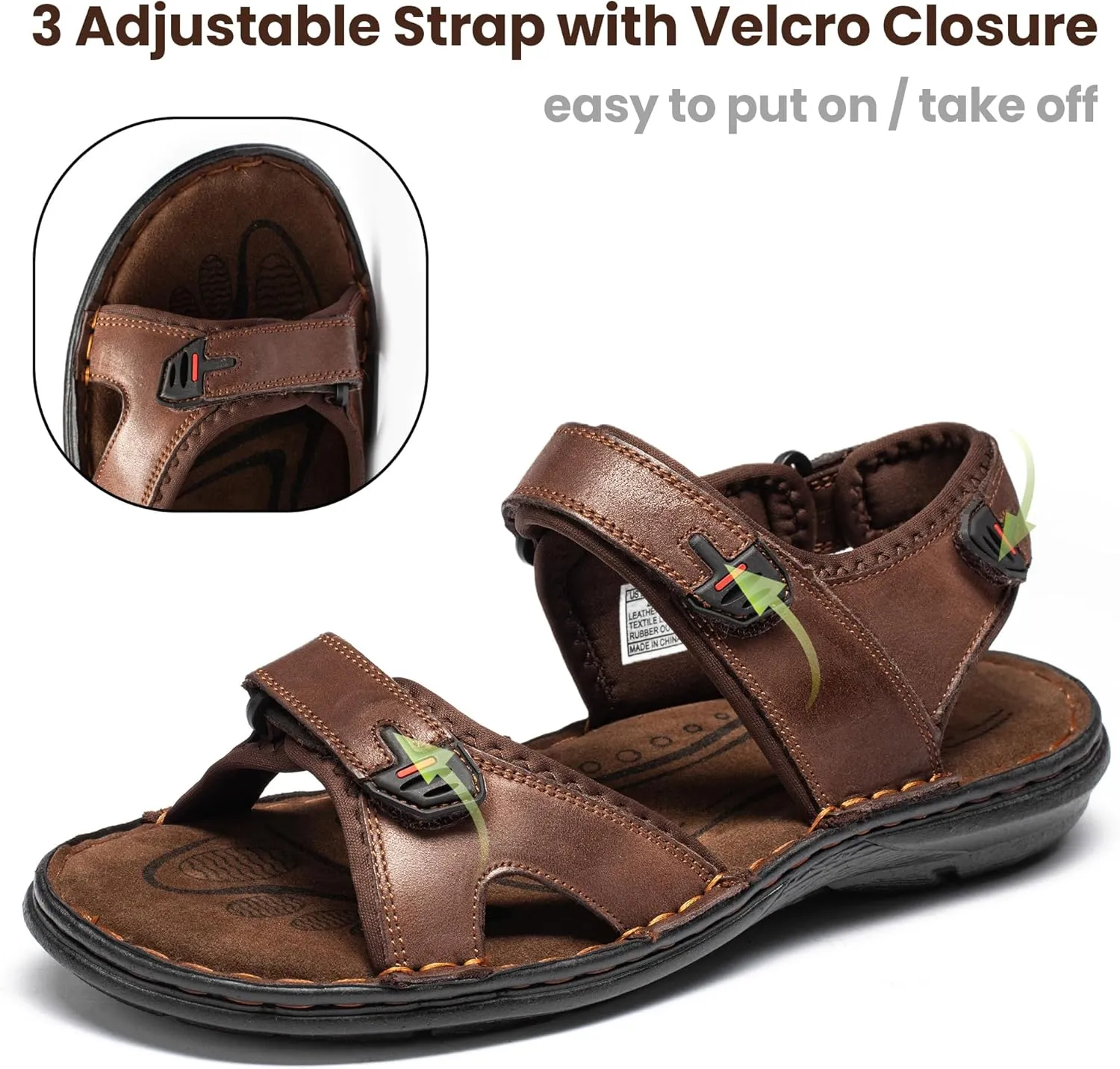 Men's Sandals Non-slip Water Sandals Comfortable Sport Sandals Open Toe Casual Beach Sandals