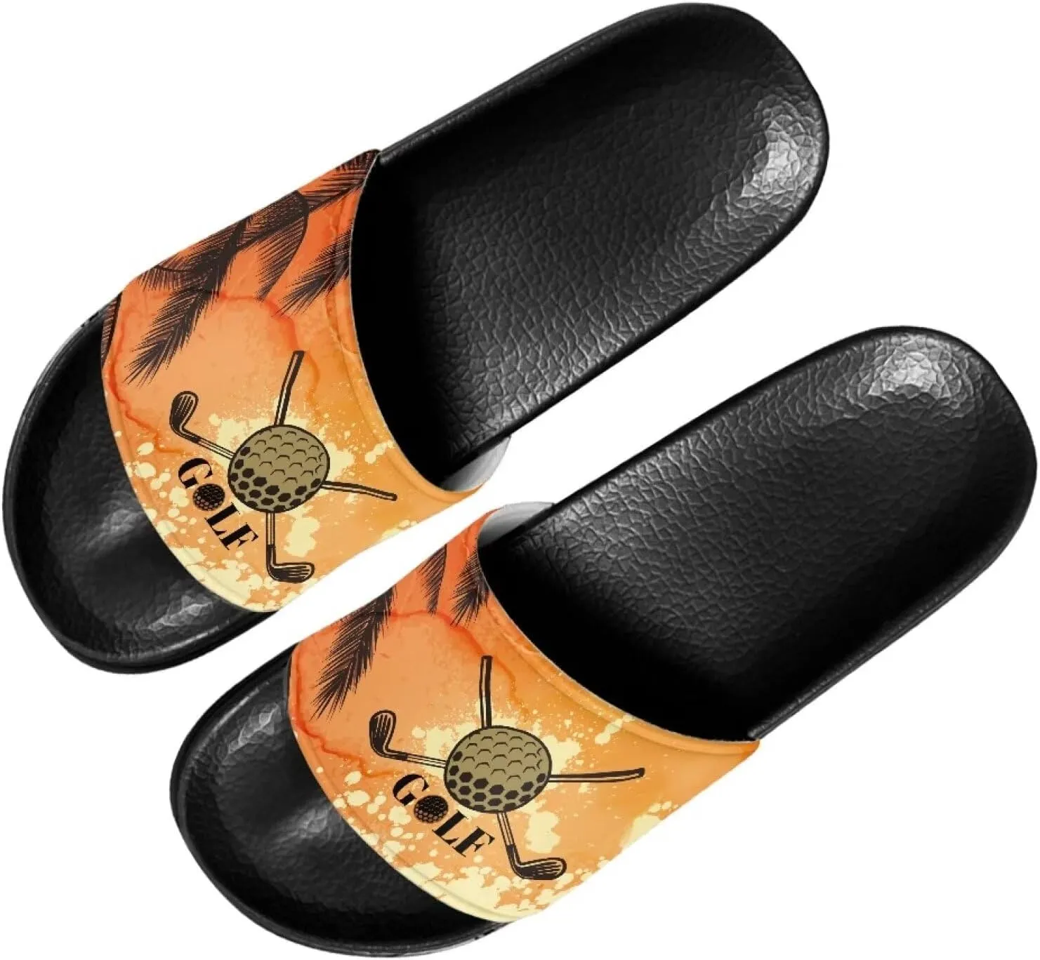 Men's Sandals Slides Non-Slip Slippers Casual Black Sole Summer Shoes for College Dorm Gym Beach