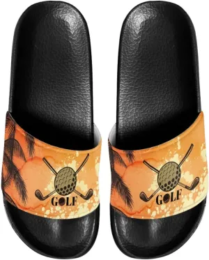Men's Sandals Slides Non-Slip Slippers Casual Black Sole Summer Shoes for College Dorm Gym Beach