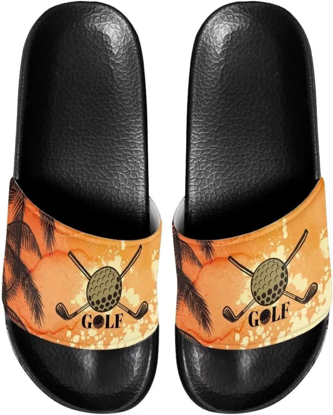 Men's Sandals Slides Non-Slip Slippers Casual Black Sole Summer Shoes for College Dorm Gym Beach