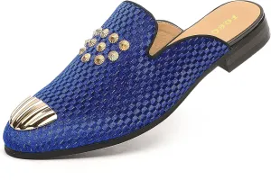 Men's Slip-on Mule Loafers, Fashion Breathable Leather Slip-on Shoes, Formal Wear Casual Backless Dress Slippers