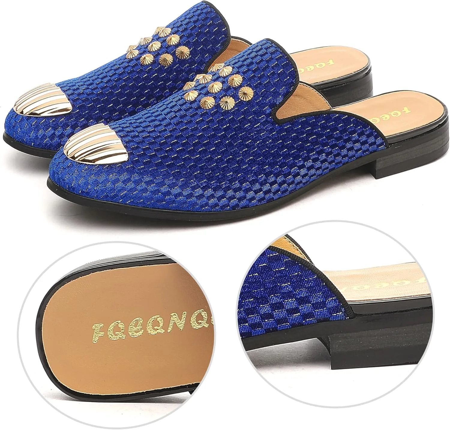 Men's Slip-on Mule Loafers, Fashion Breathable Leather Slip-on Shoes, Formal Wear Casual Backless Dress Slippers