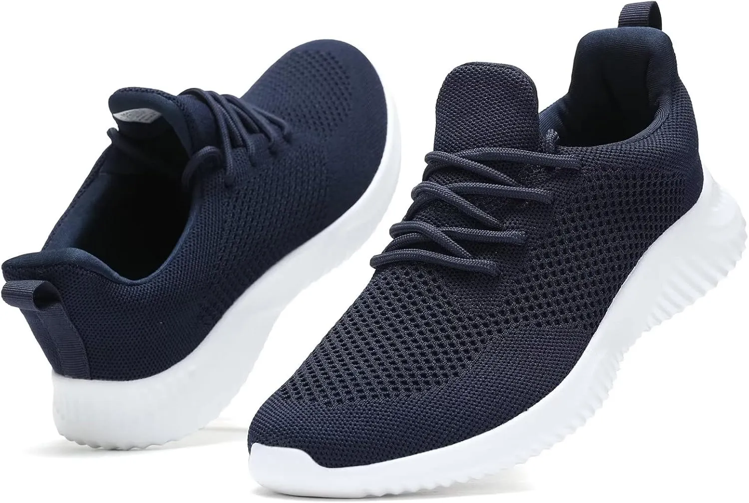 Mens Slip-on Tennis Shoes Walking Running Sneakers Lightweight Breathable Casual Soft Sole Mesh Work Gym Trainers