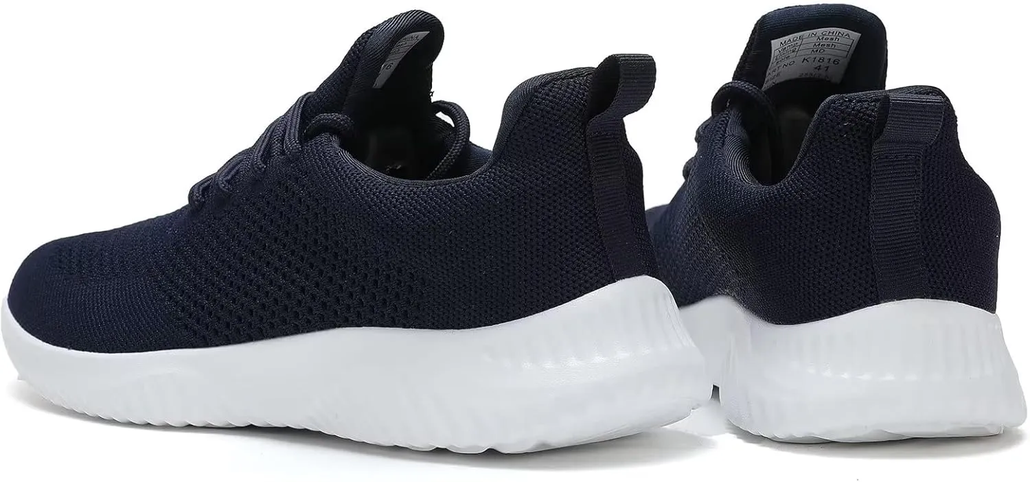 Mens Slip-on Tennis Shoes Walking Running Sneakers Lightweight Breathable Casual Soft Sole Mesh Work Gym Trainers