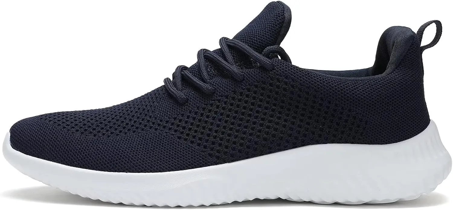 Mens Slip-on Tennis Shoes Walking Running Sneakers Lightweight Breathable Casual Soft Sole Mesh Work Gym Trainers