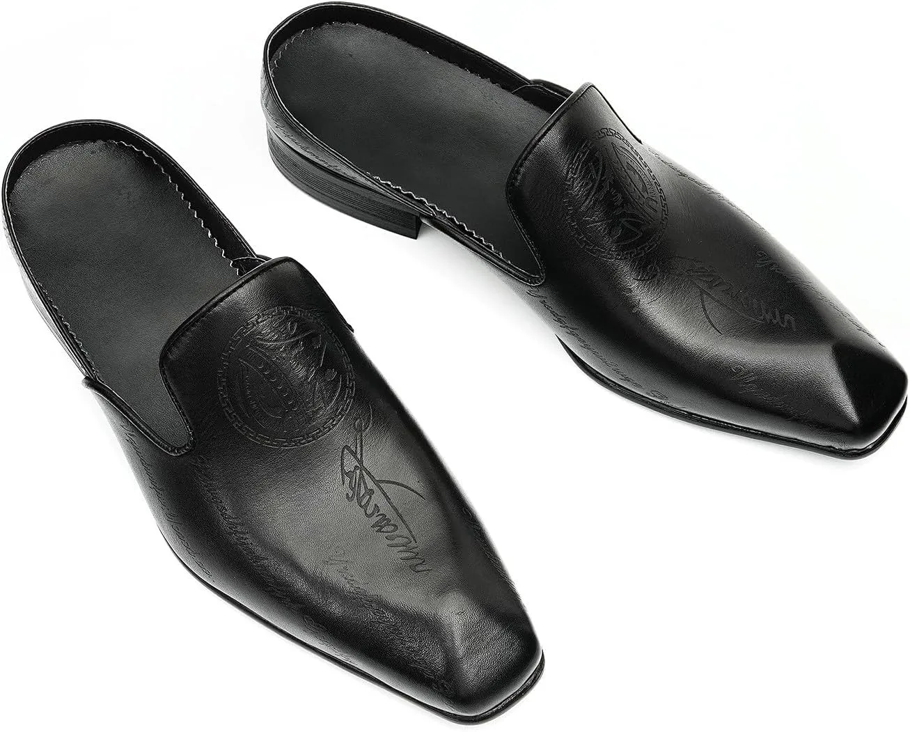 Mens Slippers Casual Dress Mules Slip On Loafers Fashion Business Formal Leather Open Back Sandals Summer Shoes for Men